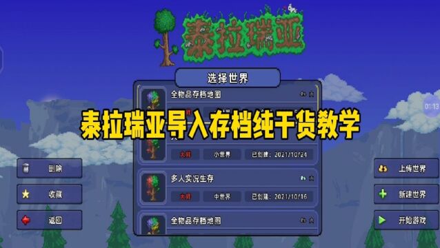 泰拉瑞亚:导入存档纯干货教学