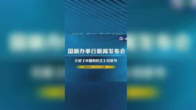 国新办举行《中国的民主》白皮书新闻发布会