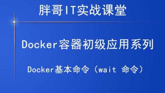 Docker基本命令(wait 命令)上,你学会了吗?