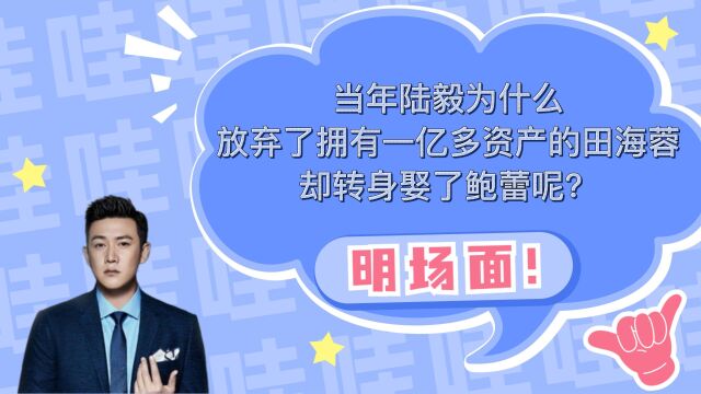 当年陆毅为什么放弃了拥有一亿多资产的田海荣,却转身娶了鲍蕾呢?现在过得很幸福