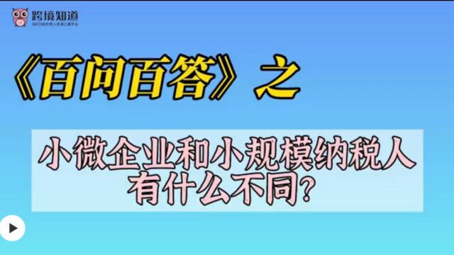 小微企业和小规模纳税人有什么不同呢?#跨境电商 #财税合规 #跨境知道