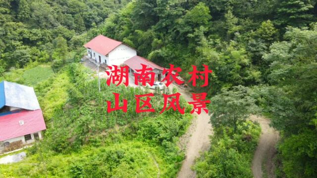 航拍湖南常德石门县子良乡农村大山风景