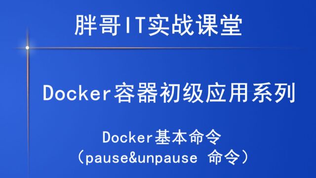 Docker(pause&unpause)下2