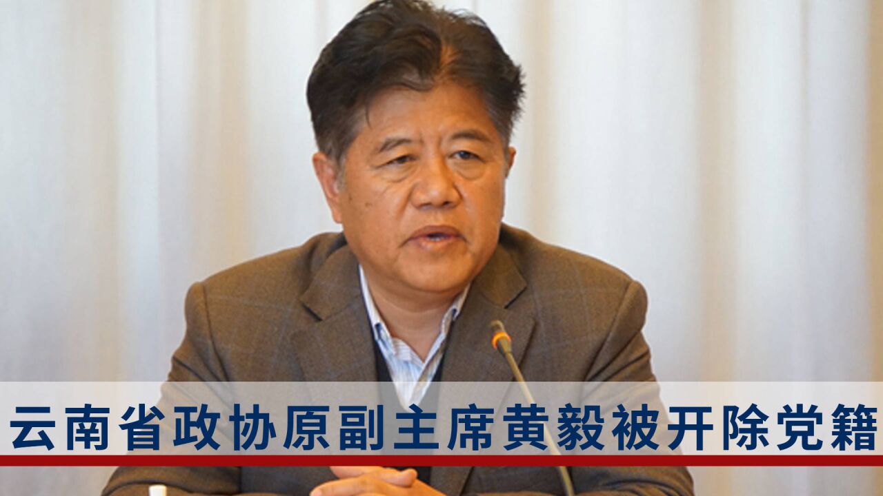 云南省政协原党组成员、副主席黄毅严重违纪违法被开除党籍