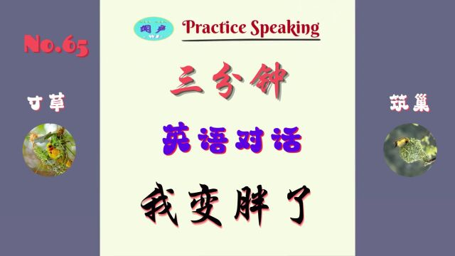 三分钟英语  D65 我变胖了 | 英语学习 | Learn English | 英语口语 | Daily English Conversation