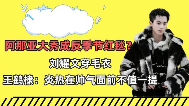 阿那亚大秀成反季节红毯?刘耀文穿毛衣,王鹤棣靠颜值抵御炎热!