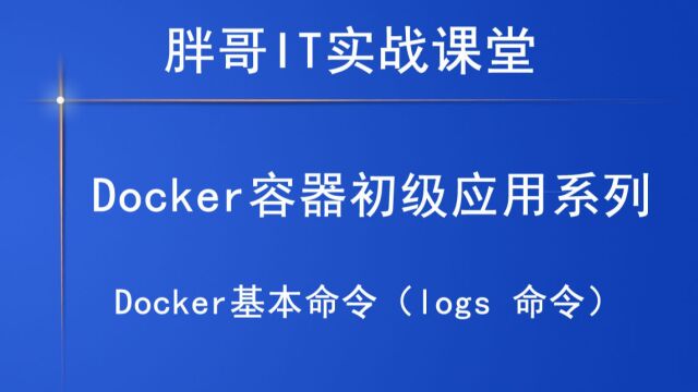 Docker基本命令(logs 命令)下3