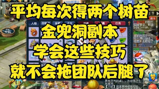 平均每次得两个树苗金兜洞副本,学会这些技巧就不会拖团队后腿了