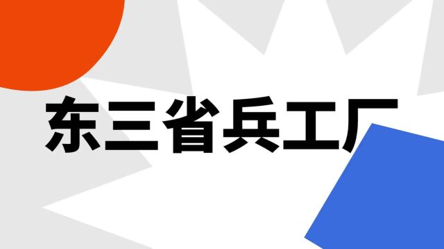 “东三省兵工厂”是什么意思?