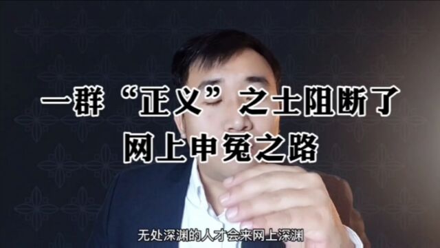 一些“正义之士”阻断了网上申冤之路