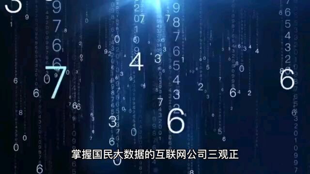 掌握国民大数据的互联网公司三观正、不忘初心很重要