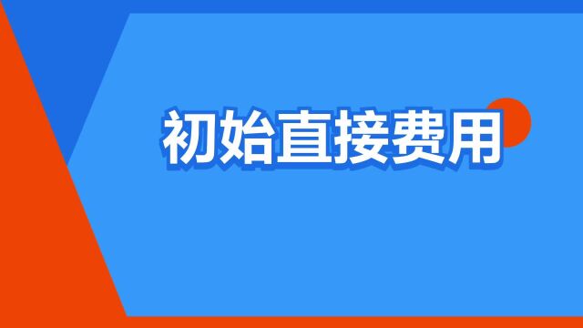 “初始直接费用”是什么意思?