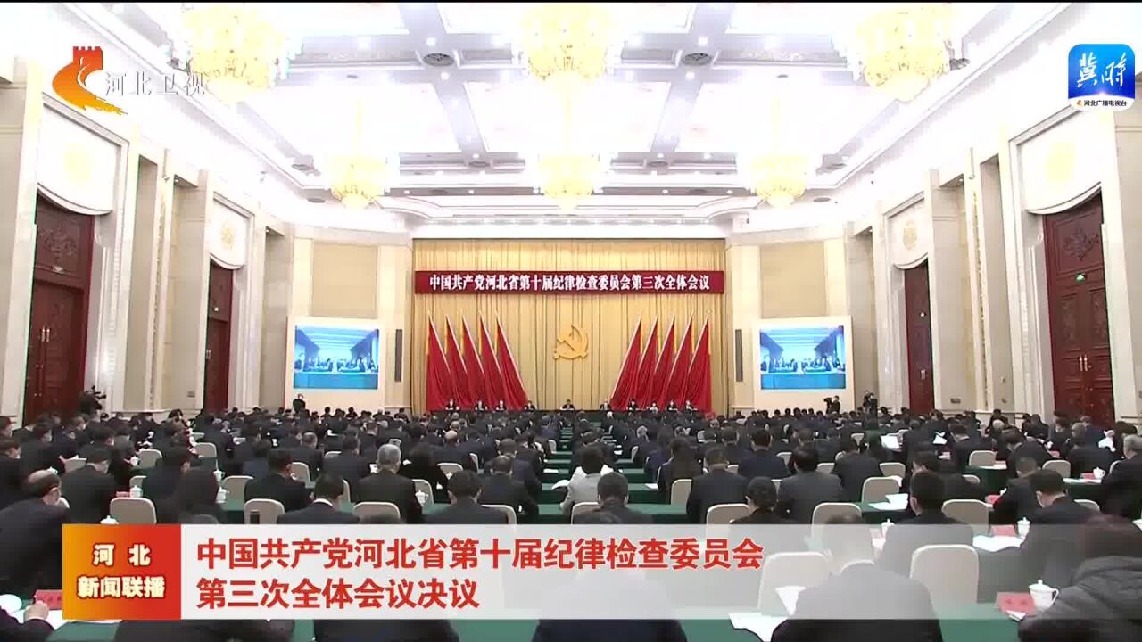 中国共产党河北省第十届纪律检查委员会第三次全体会议决议