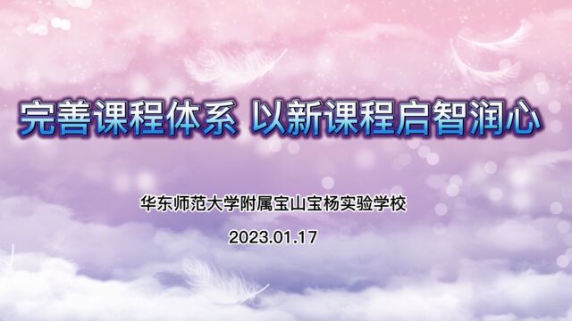 华师附属宝杨实验小学部——课程篇