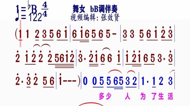 《风飞沙》简谱bB调伴奏 完整版请点击上面链接 知道吖张效贤课程主页