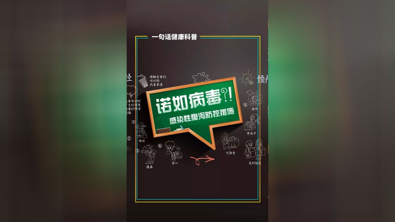 一句话健康科普 | 诺如病毒肠胃炎怎么防治