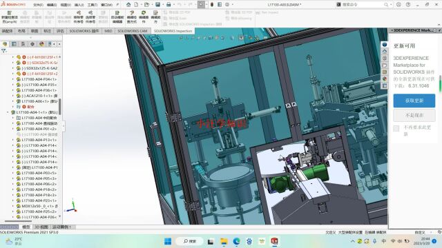 solidworks非标机械设计转盘布局四工位500毫米转盘电磁阀和汇流板搭配