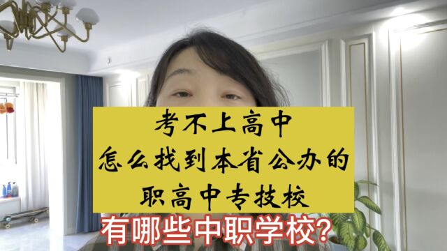 搜学校,你真的会吗?孩子初三即将中考,怎样找本省有哪些公办的职高中专技校?#中考#职高#中专