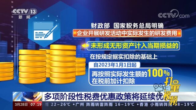 多项阶段性税费优惠政策将延续优化