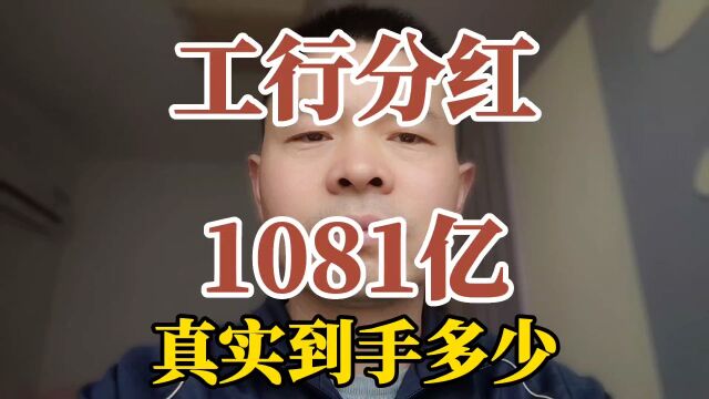 工行分红了1081亿,到我手里有多少?