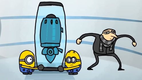 《神偷奶爸》速通动画，两分钟趣味演绎，小黄人的登月之旅！