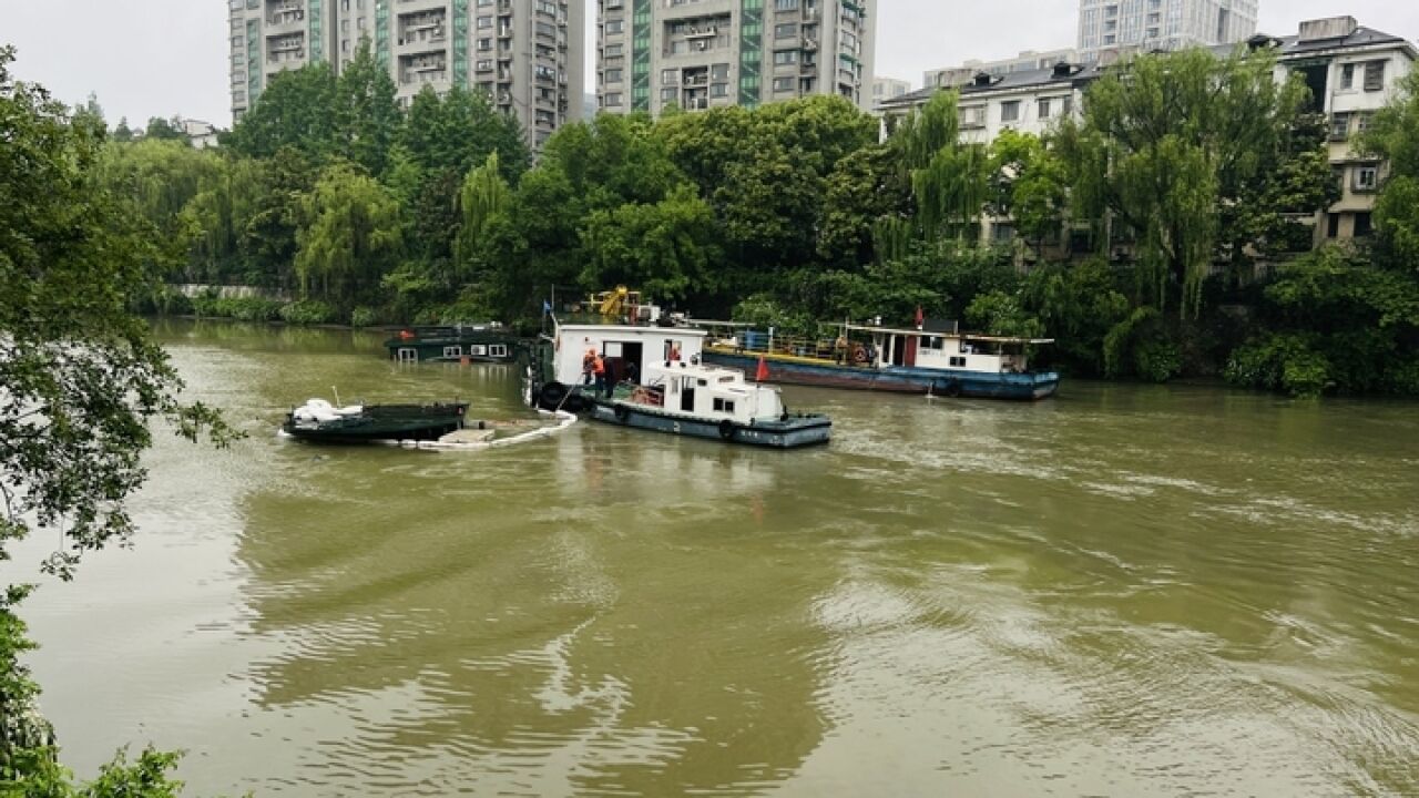 杭州建北桥水域船舶沉没后续 救援和恢复通航工作预计持续到25日