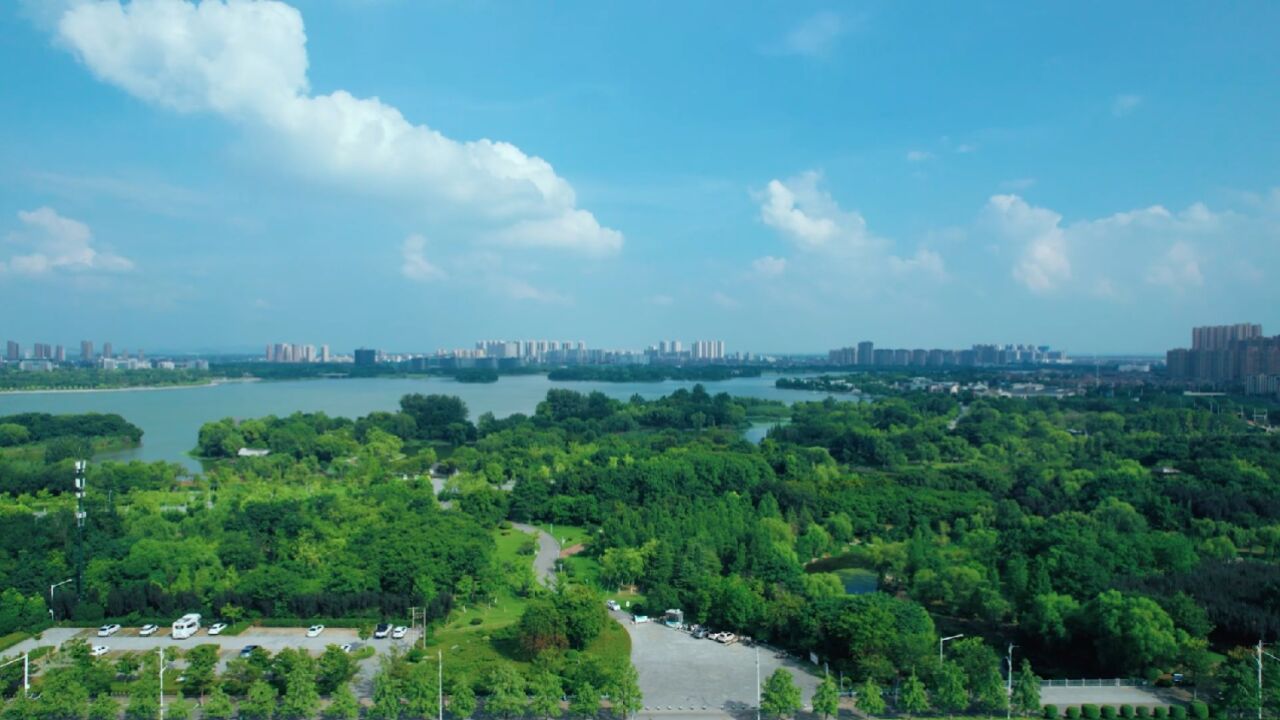 徐州市大龙湖桃花岛美丽景色