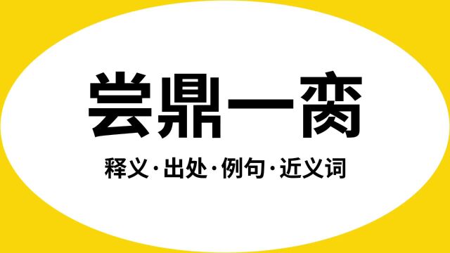 “尝鼎一脔”是什么意思?