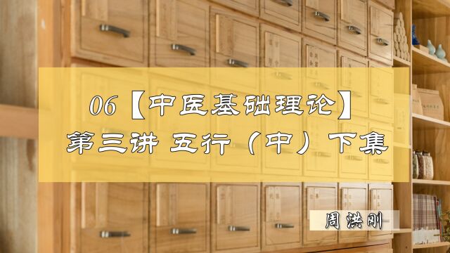 06【中医基础理论】第三讲——五行(中)下集