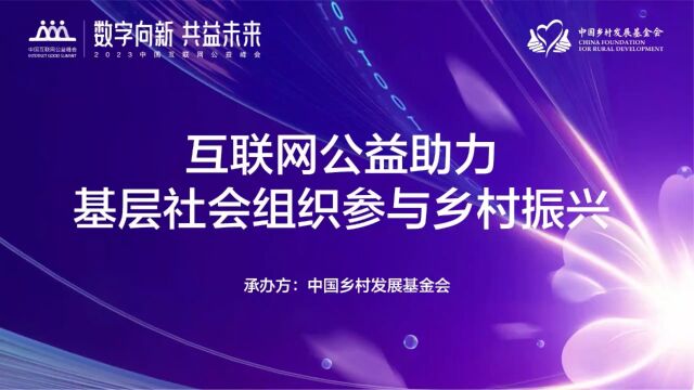 中国互联网公益峰会ⷤ𚒨”网公益助力基层社会组织参与乡村振兴主题论坛顺利召开(上)