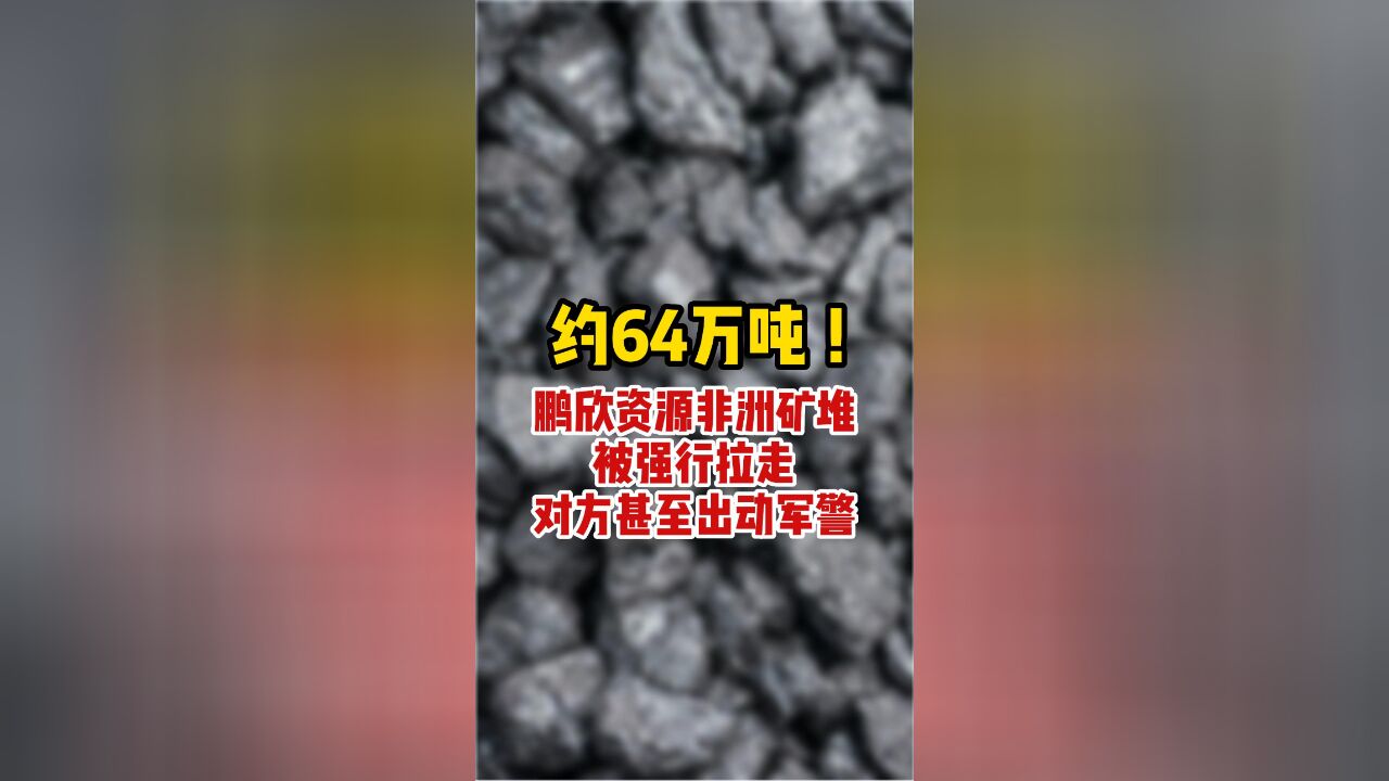 约64万吨 !鹏欣资源非洲矿堆被强行拉走,对方甚至出动军警