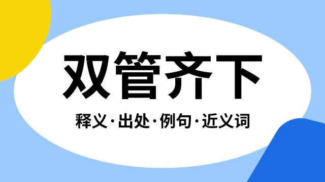 “双管齐下”是什么意思?