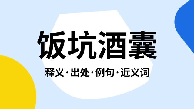 “饭坑酒囊”是什么意思?