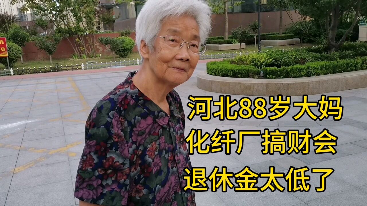 河北88岁大妈,化纤厂搞财会,退休金太低了!