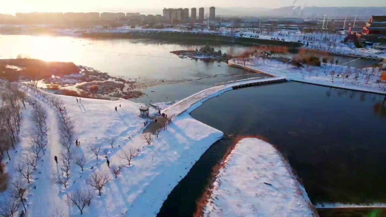 鹤壁雪后美景,一派醉人风光