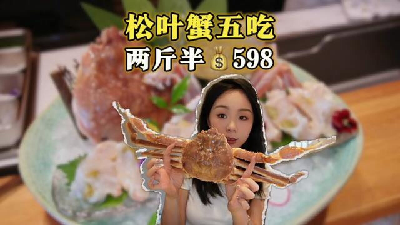 义乌日料店598元松叶蟹五吃感觉怎么样? #美食vlog #海鲜美食 #吃螃蟹 #刺身 #松叶蟹