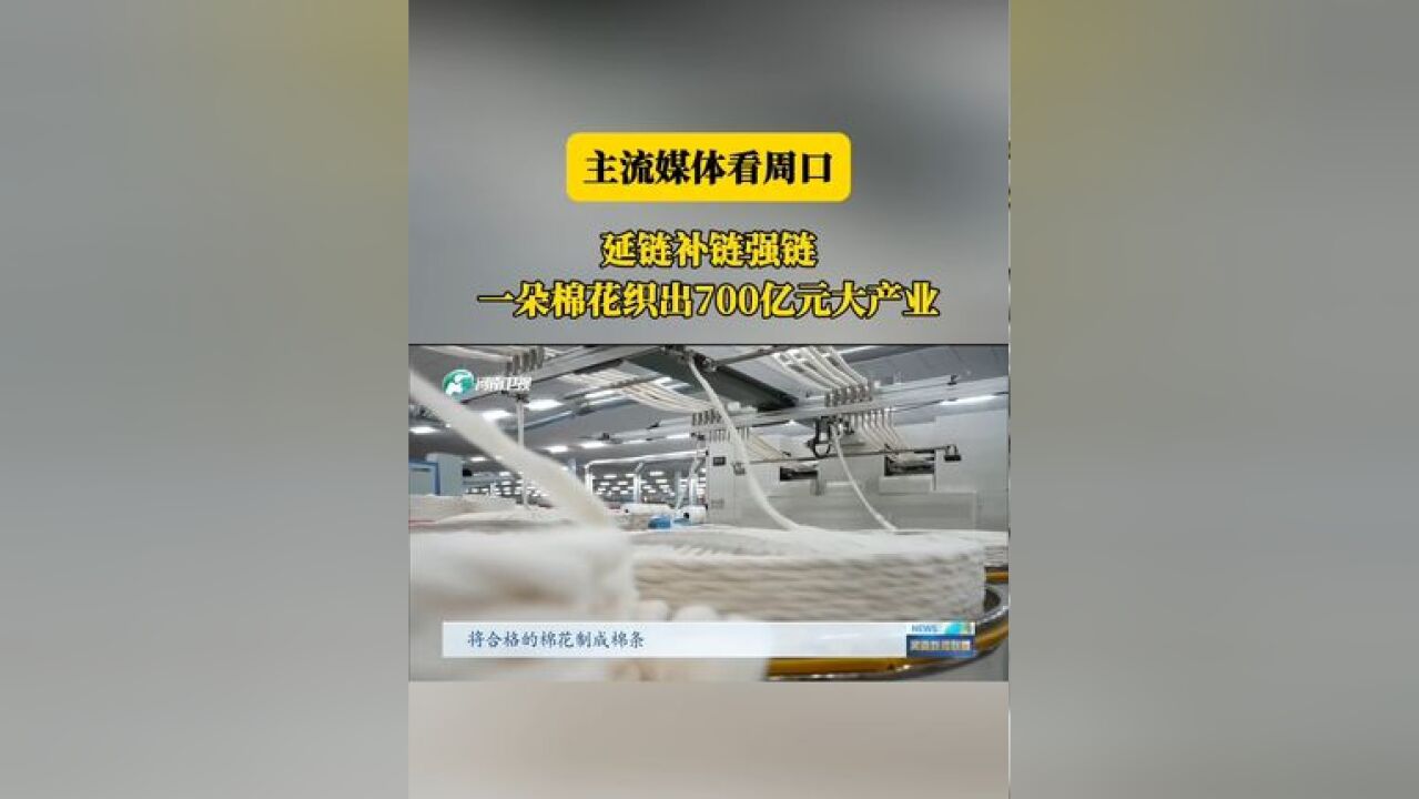 【主流媒体看周口】延链补链强链 一朵棉花织出700亿元大产业