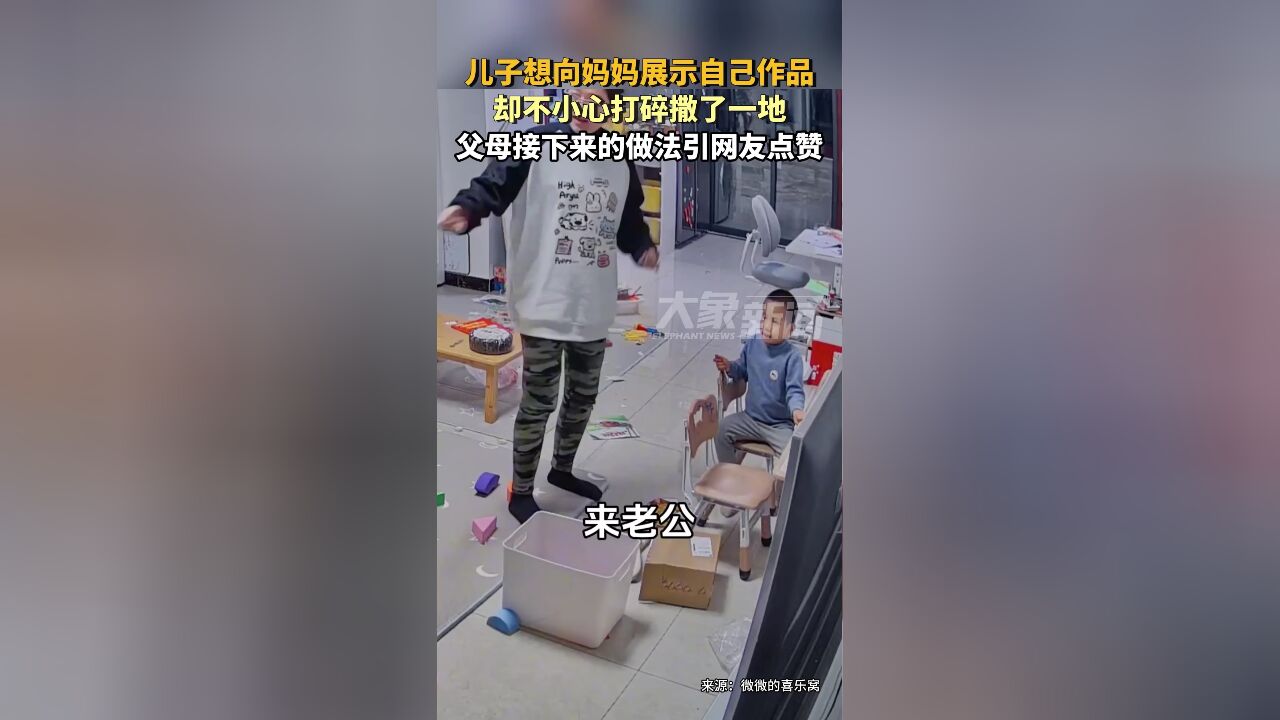 孩子不小心把盘子打碎了,父母接下来的做法引网友点赞