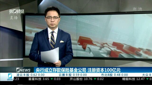 央行成立存款保险基金公司 注册资本100亿元