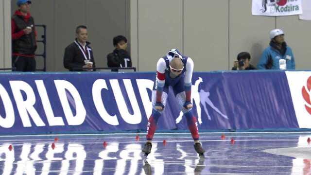 ISU速滑世界杯日本站女子男子1000米第一组:维勒玛vs库里尼日科夫