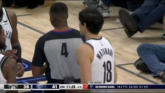 NBA常规赛：篮网vs灰熊第2节中文解说回放