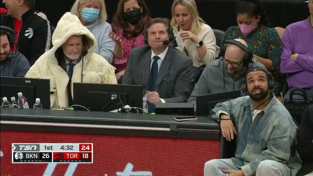 NBA常规赛：篮网vs猛龙第1节英文原声回放
