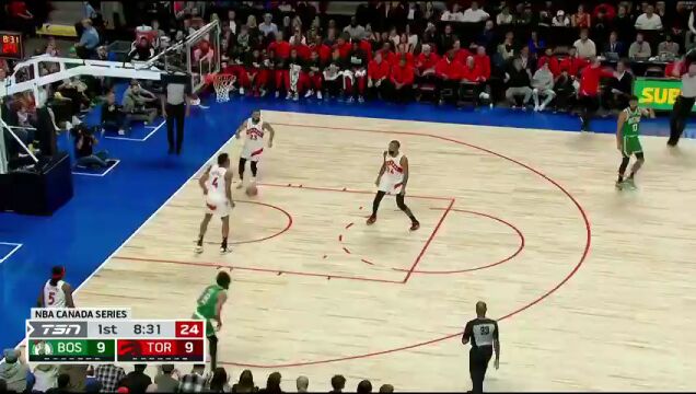 NBA季前赛：凯尔特人vs猛龙第1节中文解说回放