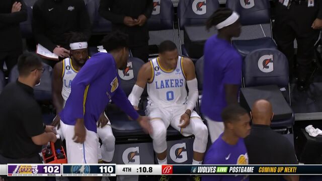 NBA常规赛：湖人vs森林狼第4节 英文解说回放