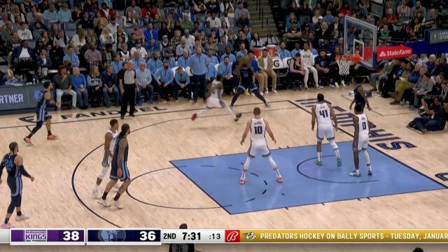 NBA常规赛：国王vs灰熊第2节中文解说回放