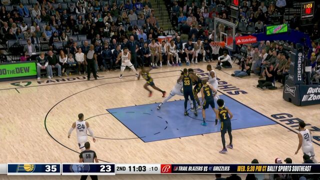 这哪是步行者简直是奇兵！马瑟琳1v2挑篮命中还造加罚