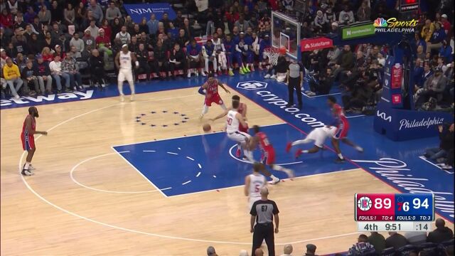 打破个人常规赛助攻数！哈登单场第18次助攻助尼昂打停快船