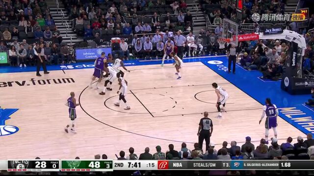 NBA常规赛：篮网vs雄鹿第2节中文解说回放