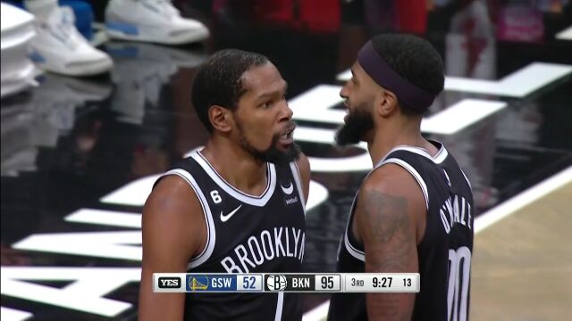 勇士vs篮网第3节英文原声回放