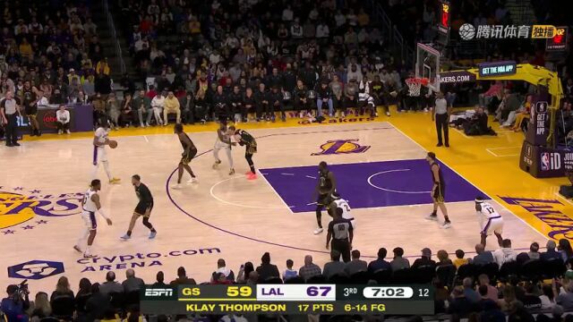 NBA常规赛：勇士vs湖人英文原声全场回放